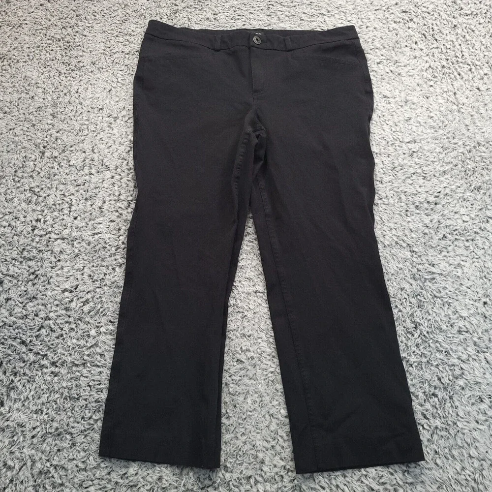 Banana Republic Pants Women 12 Black Cropped Stretch Preppy Normcore Flat Front - Picture 3 of 10